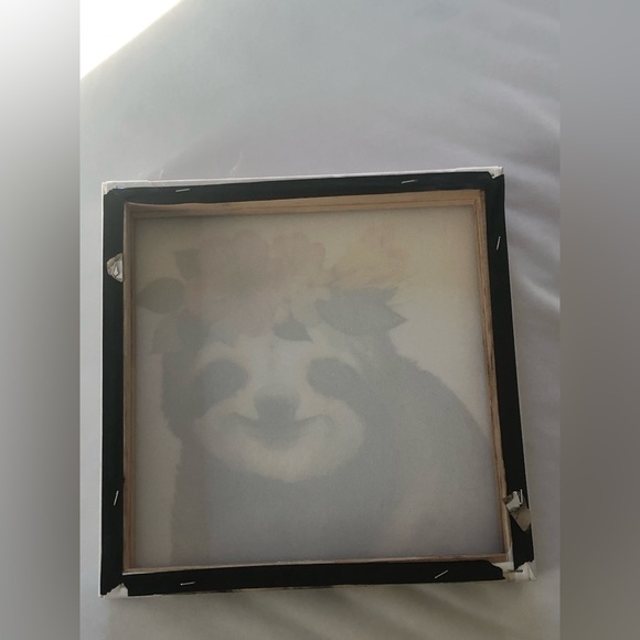 Sloth w/ Flower Crown Canvas Artwork  12x12 inches - Picture 3 of 3